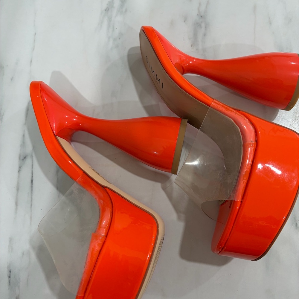 Chic Orange Platform Heels - image 3